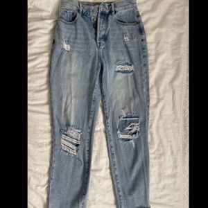 Light/Medium Wash Pacsun Ripped High Rise Jeans